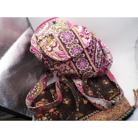 Vera Bradley Quilted Cotton Crossbody Bags Bundle Floral Paisley Brown Pink 2pc - Picture 3 of 3